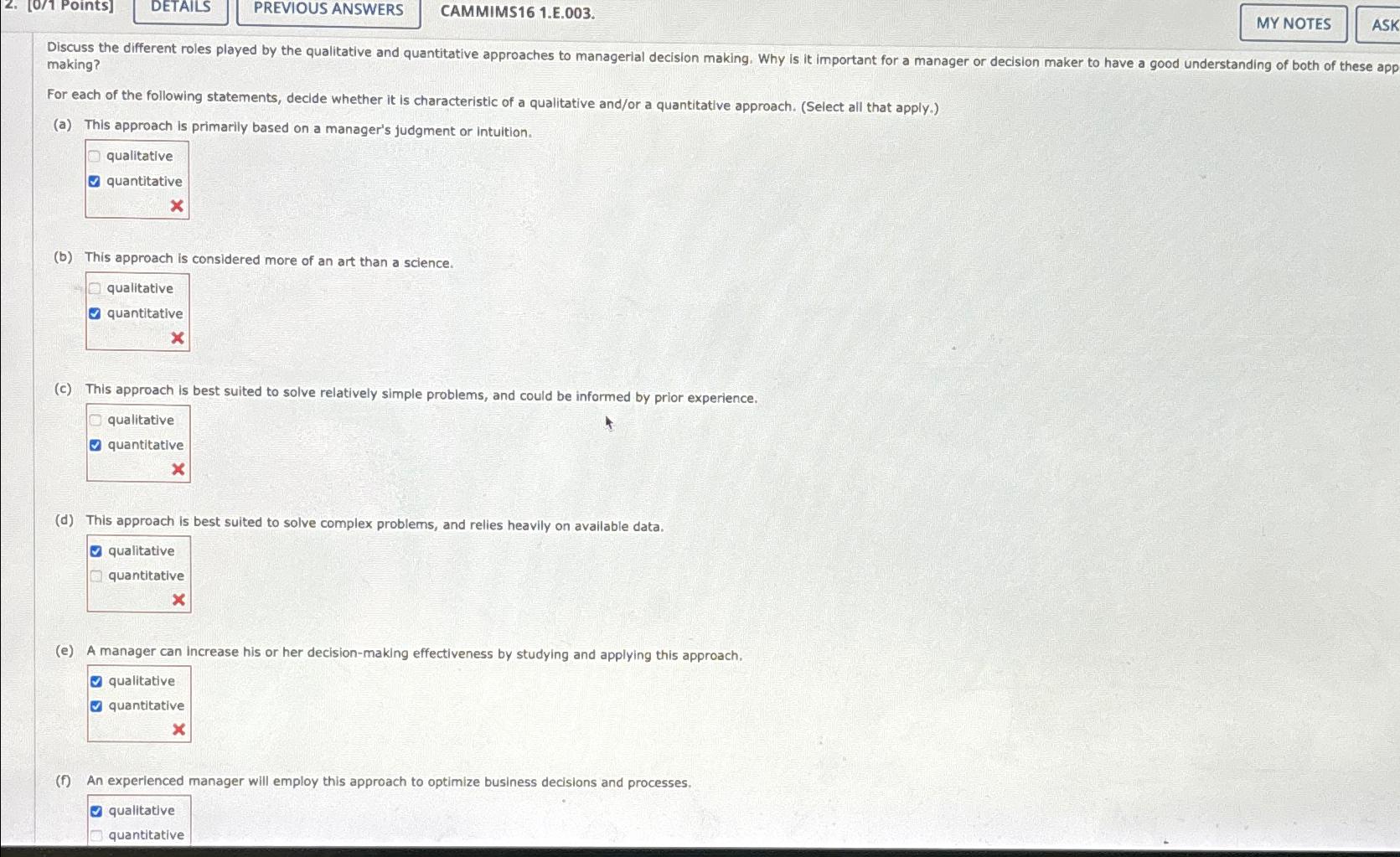  CAMMIMS161.E.003. making? For each of the following statements, decide whether it