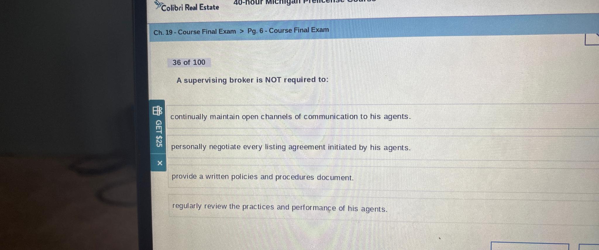  Colibri Real Estate Ch.19- Course Final Exam > Pg.6- Course Final