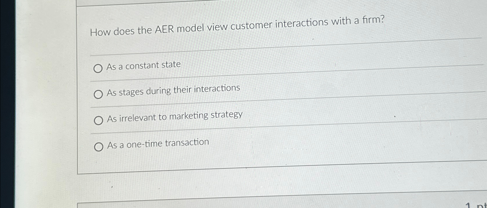  How does the AER model view customer interactions with a firm?