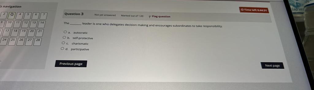  Iz navigation Question 3 Time ieft ori4si The leader is one