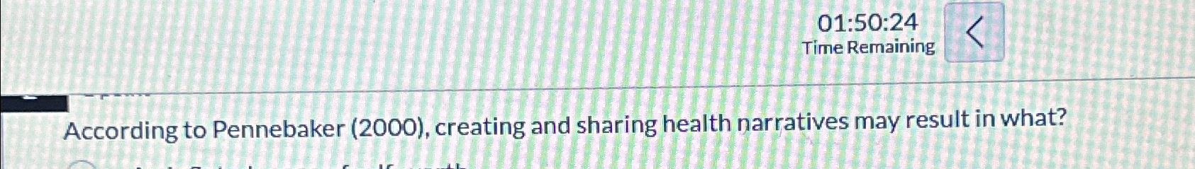  According to Pennebaker (2000), creating and sharing health narratives may result