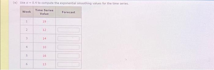 =0.2 to compute the exponential smoothing values for the time series. Compute
