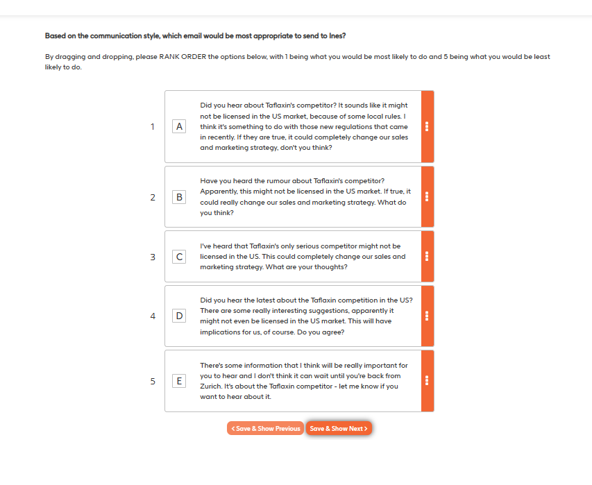  Based on the communication style, which email would be most appropriate
