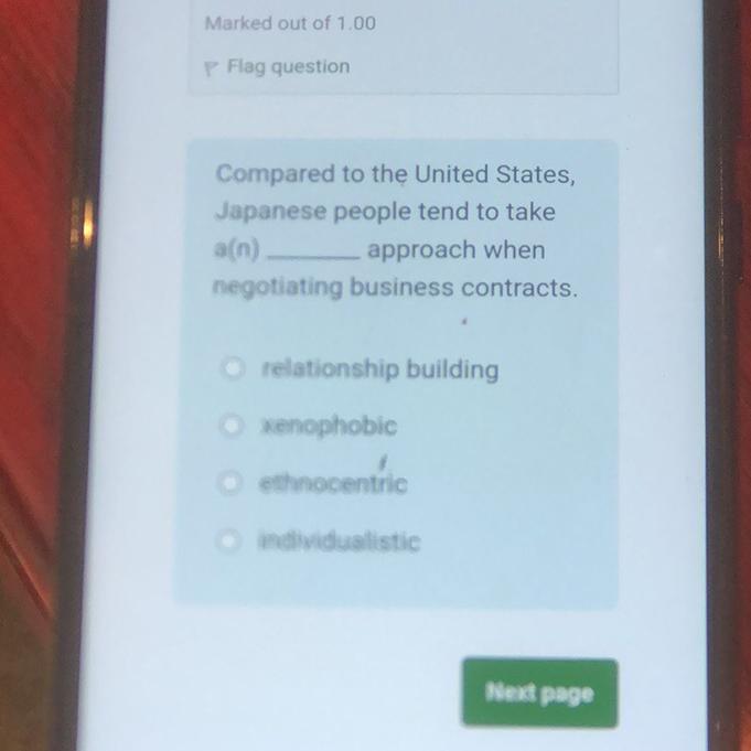  Marked out of 1.00 Flag question Compared to the United States,