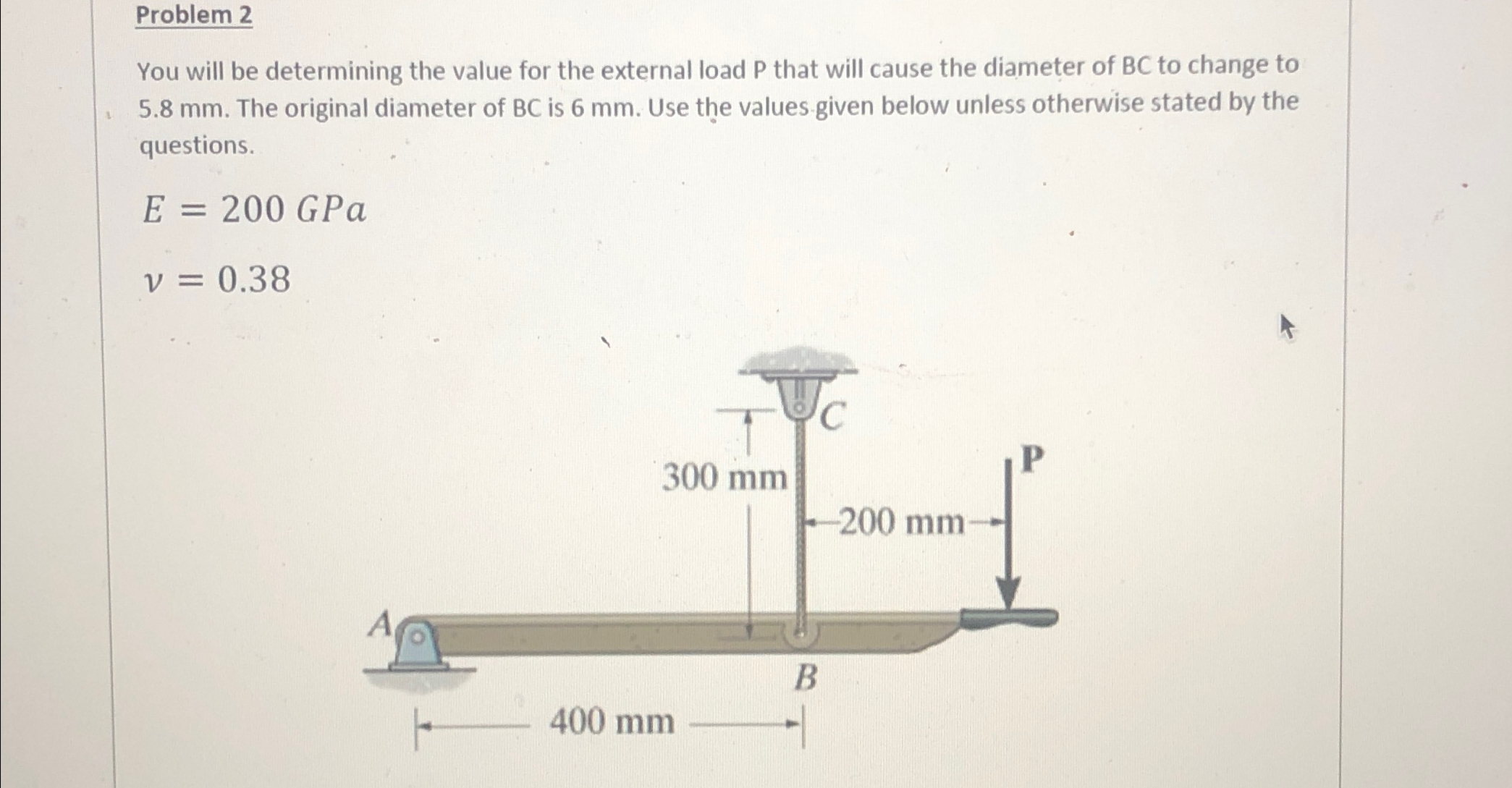  Problem 2 You will be determining the value for the external