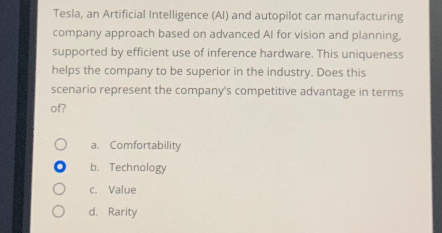  Tesla, an Artificial Intelligence (AI) and autopilot car manufacturing company approach