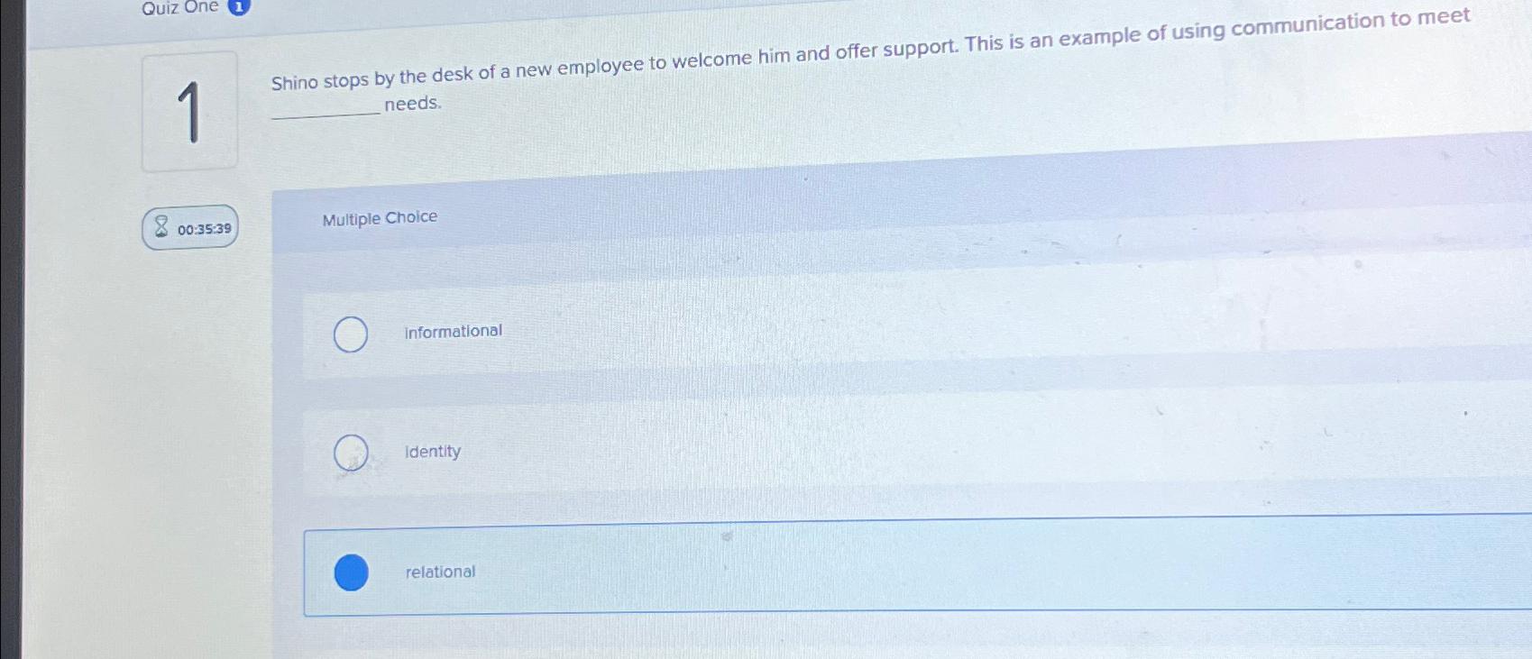  1 0035:39 Shino stops by the desk of a new employee