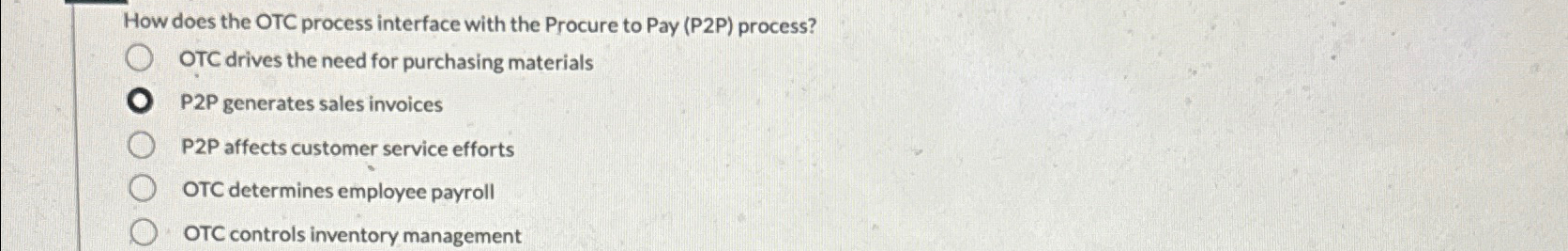  How does the OTC process interface with the Procure to Pay