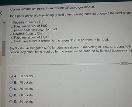  Use the information below to answer the following question(s). Big Sports