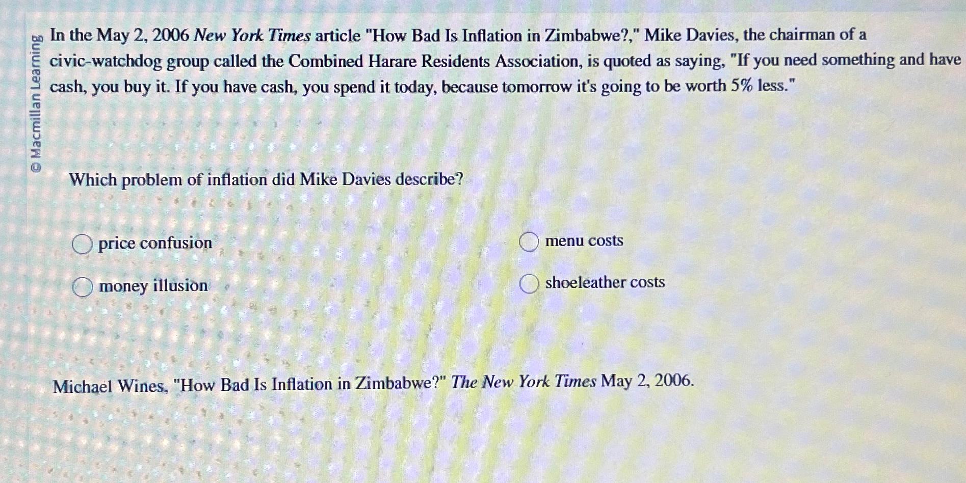  an the May 2,2006 New York Times article "How Bad Is