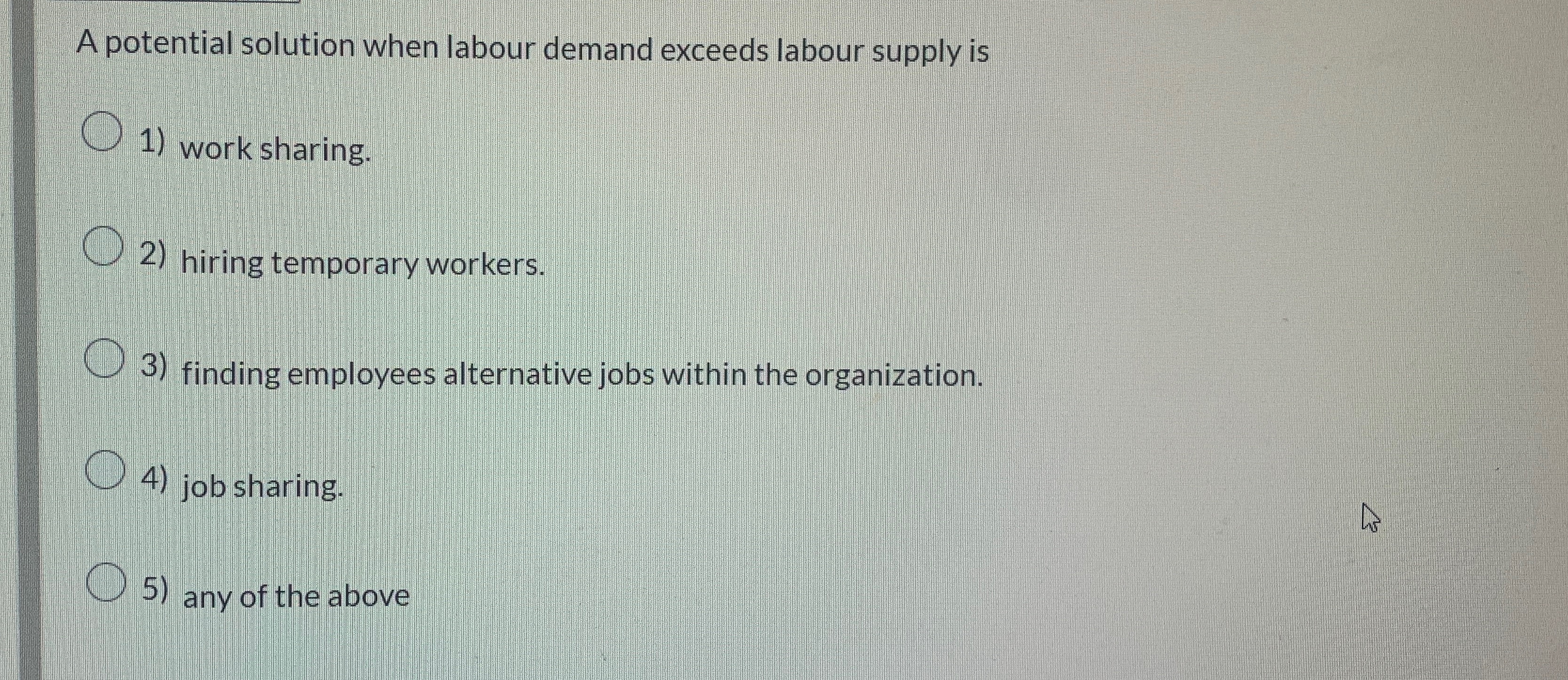 A potential solution when labour demand exceeds labour supply is work