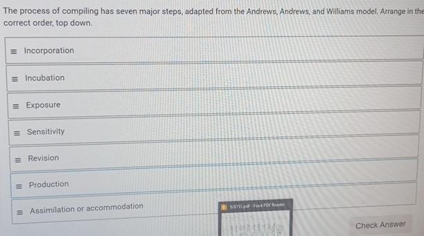  The process of compiling has seven major steps, adapted from the