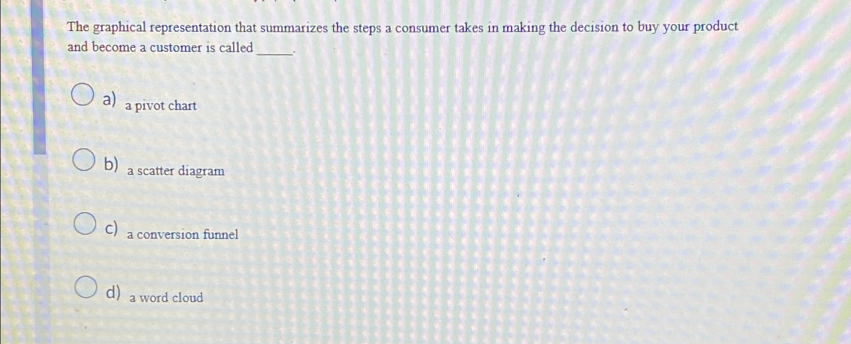  The graphical representation that summarizes the steps a consumer takes in