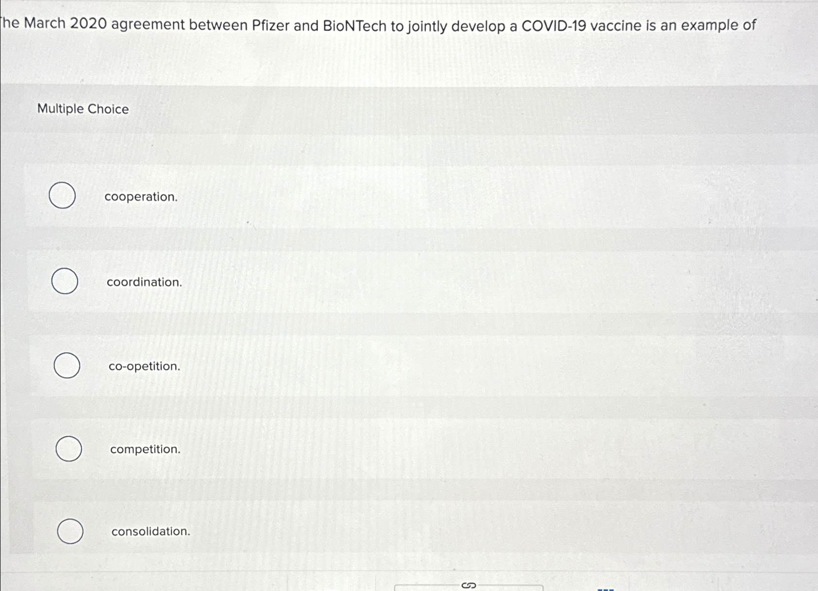  he March 2020 agreement between Pfizer and BioNTech to jointly develop