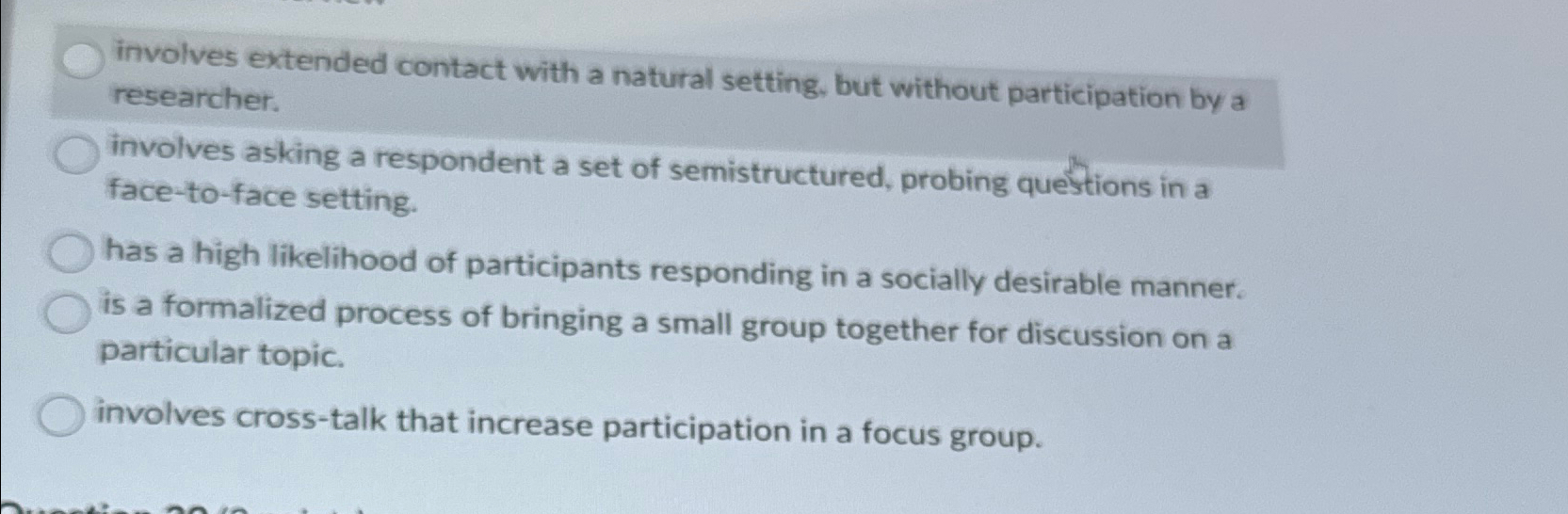  involves extended contact with a natural setting, but without participation by