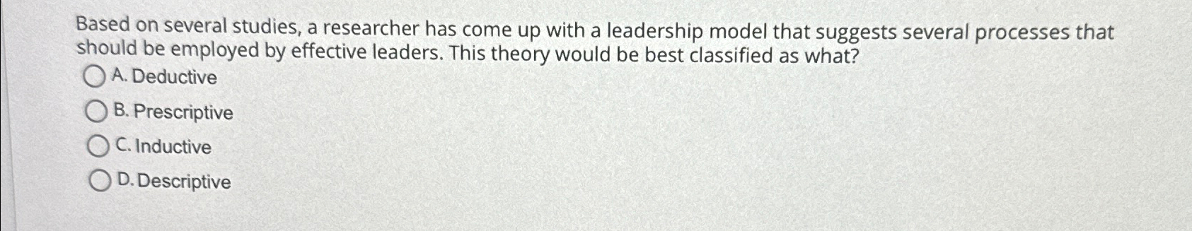  Based on several studies, a researcher has come up with a