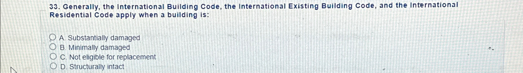  Generally, the International Building Code, the International Existing Building Code, and
