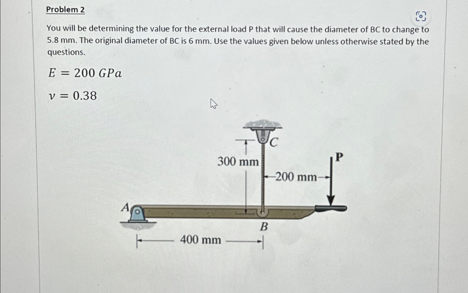 Problem 2 [0] You will be determining the value for the