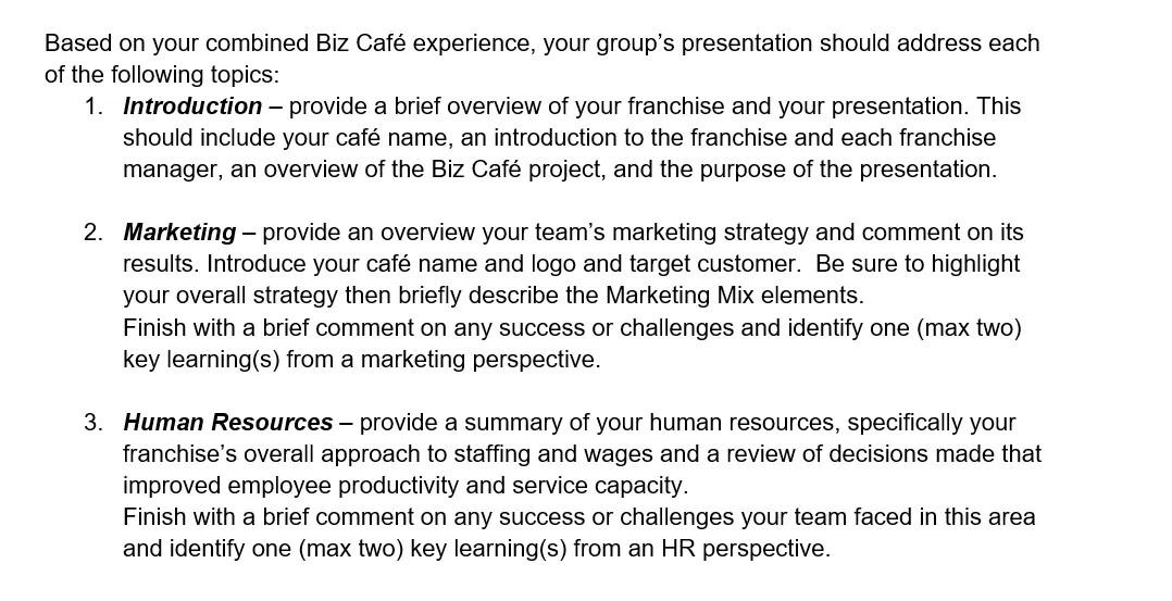 biz cafe presentation Hello, could you provide me some example of this?