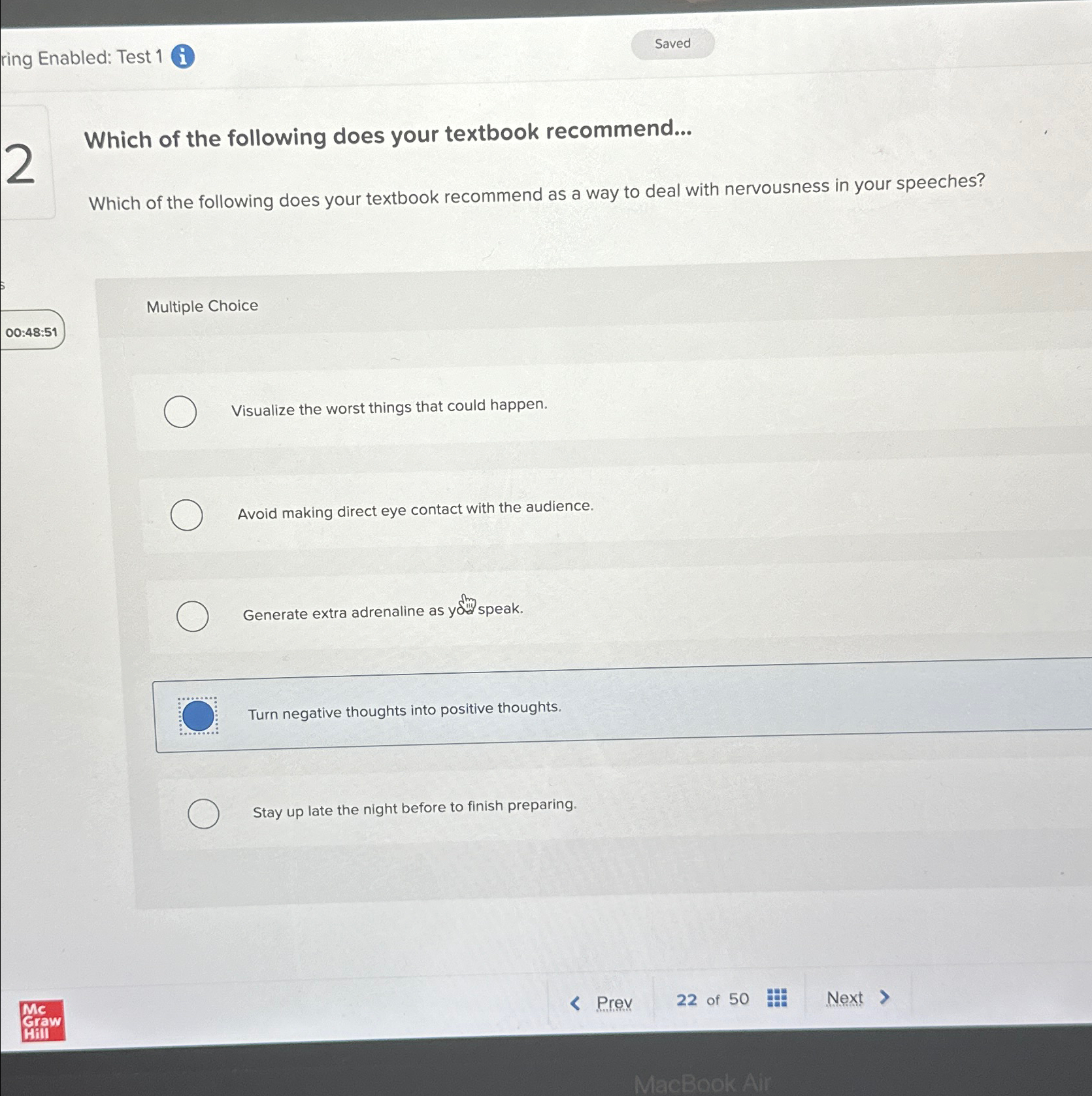 ring Enabled: Test 1(i) Saved Which of the following does your