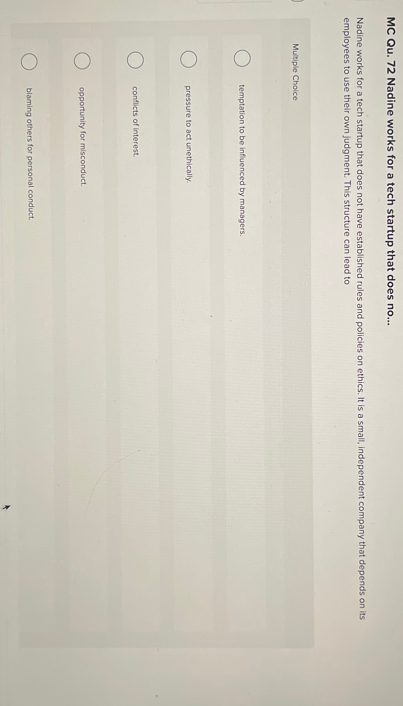  MC Qu.72 Nadine works for a tech startup that does no...