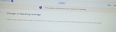  Aomework (1) Changes in Operating Leverage 