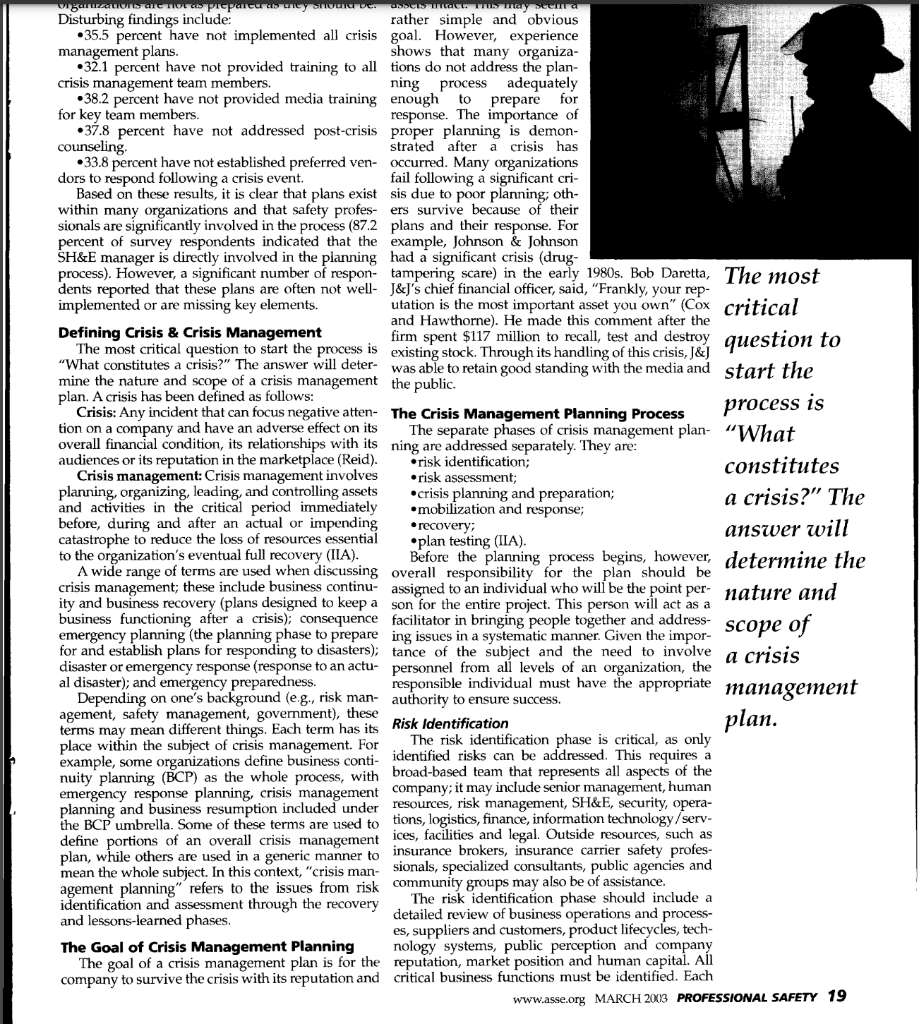 response by Steven E. Nyblom Tell us what article you read and