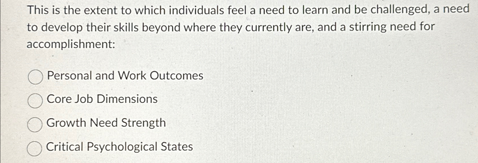  This is the extent to which individuals feel a need to