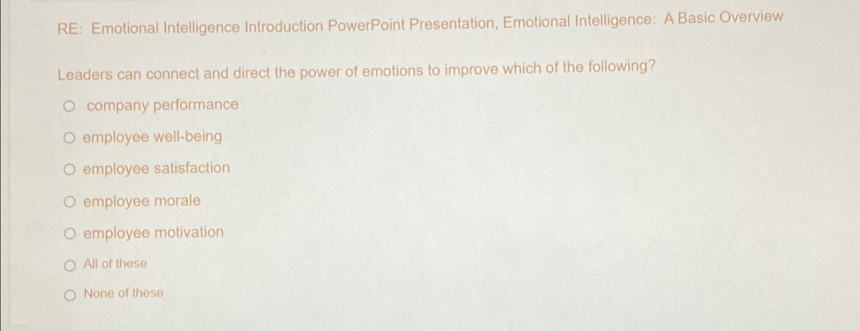  RE: Emotional Intelligence Introduction PowerPoint Presentation, Emotional Intelligence: A Basic Overview