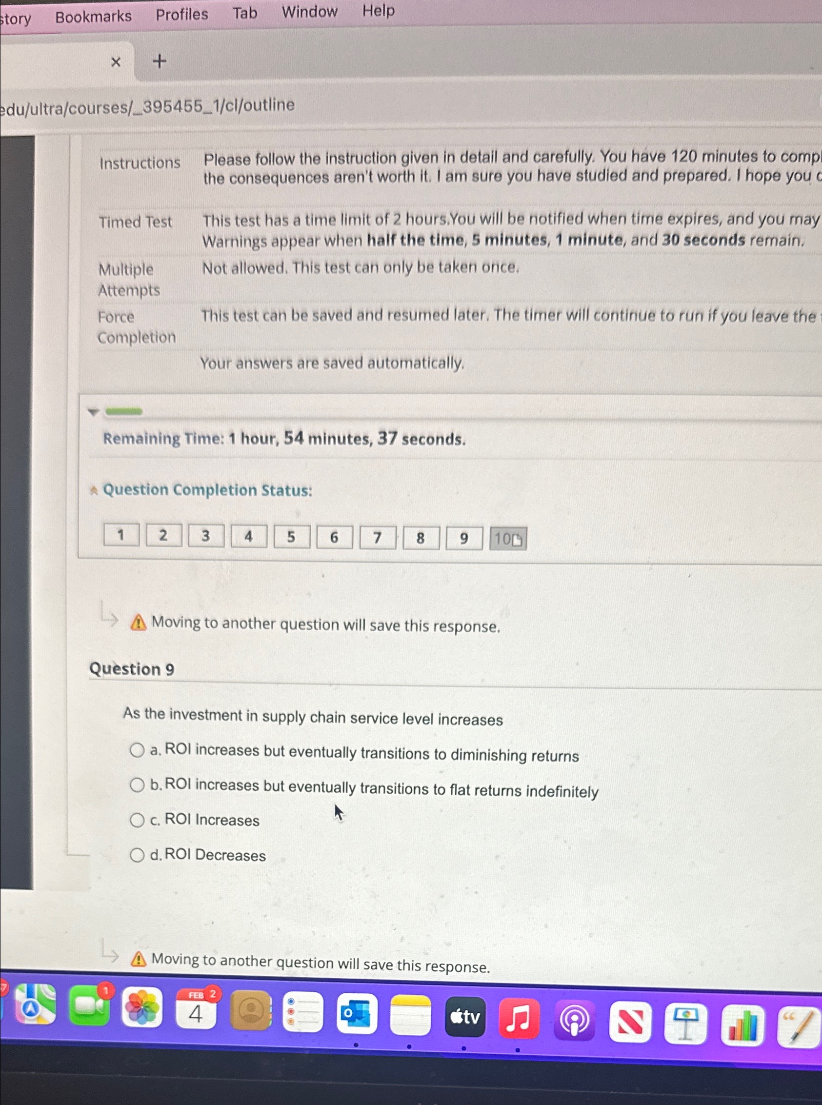  Bookmarks Profiles Tab Window Help edu/ultra/courses/_395455_1/cl/outline Instructions Please follow the instruction