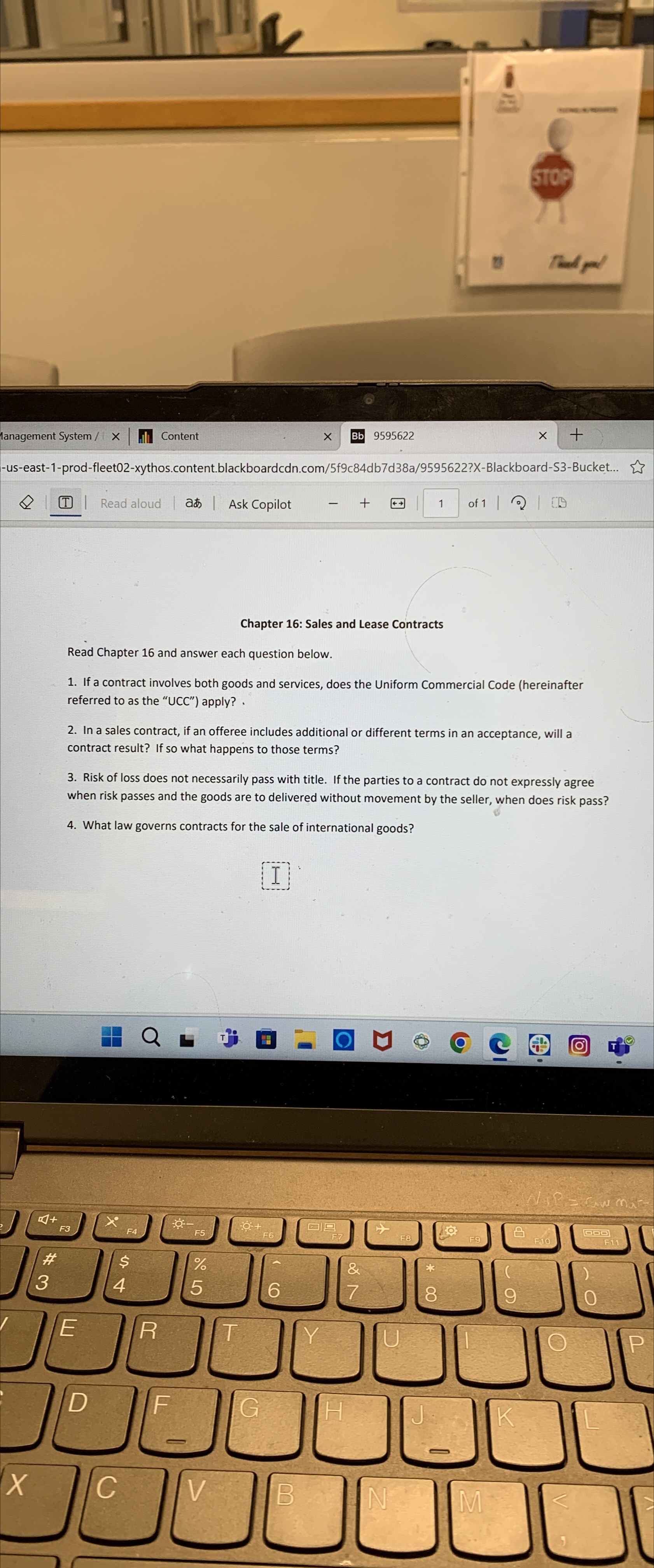  Chapter 16: Sales and Lease Contracts Read Chapter 16 and answer