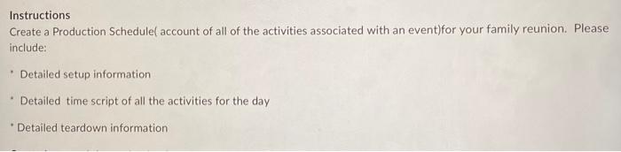 Please help with my extra credit!!! its to create a production schedule