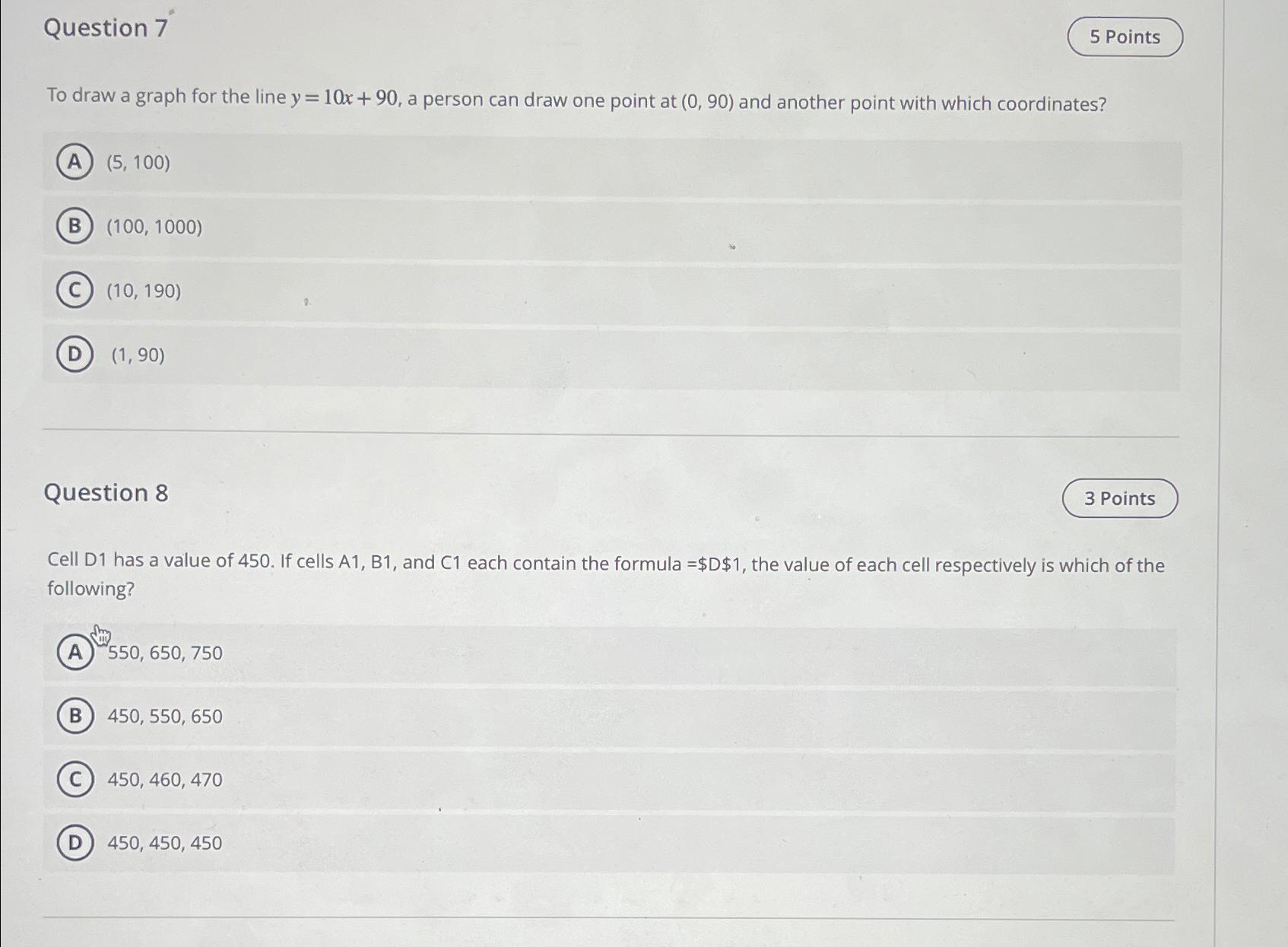  Question 7 5 Points To draw a graph for the line