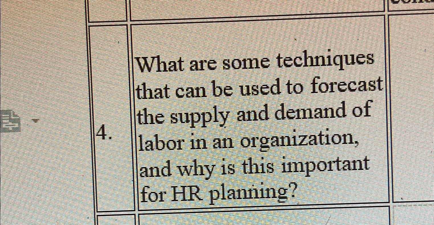  What are some techniques that can be used to forecast 4.