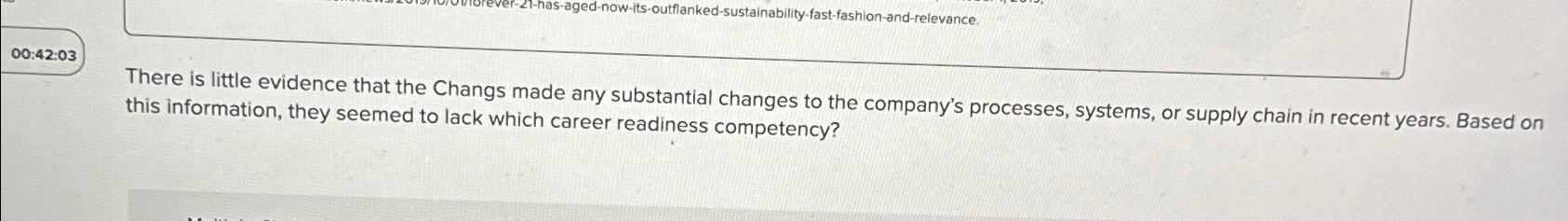  00:42:03 There is little evidence that the Changs made any substantial