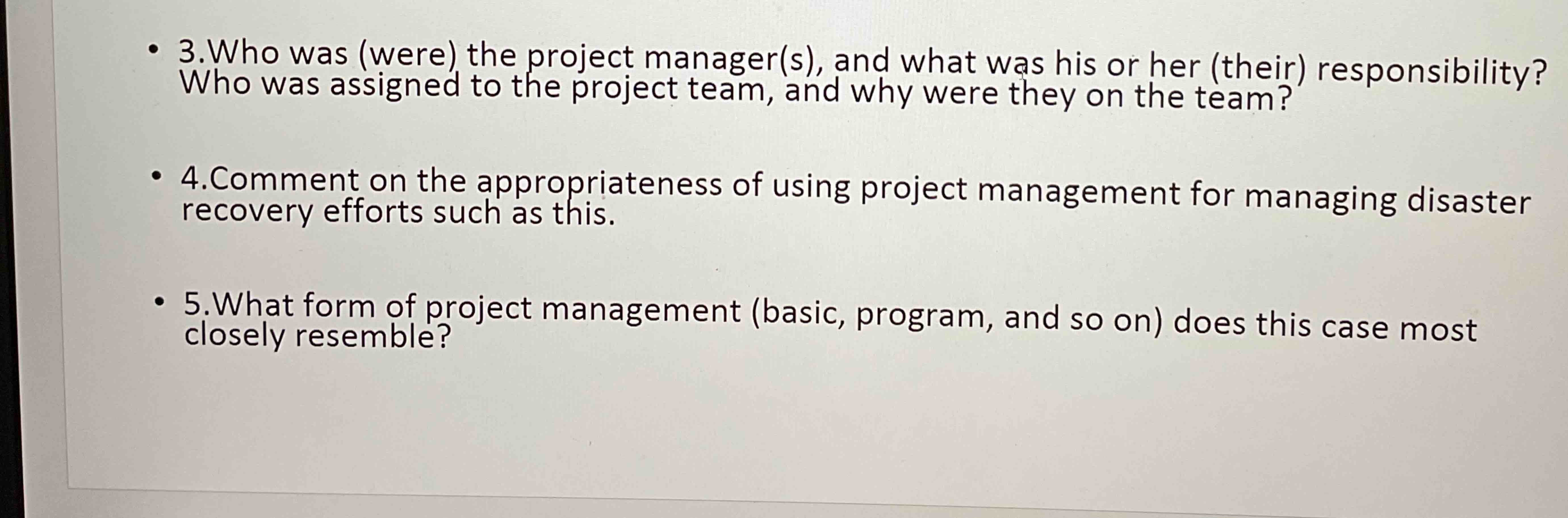  Who was (were) the project manager(s), and what was his or