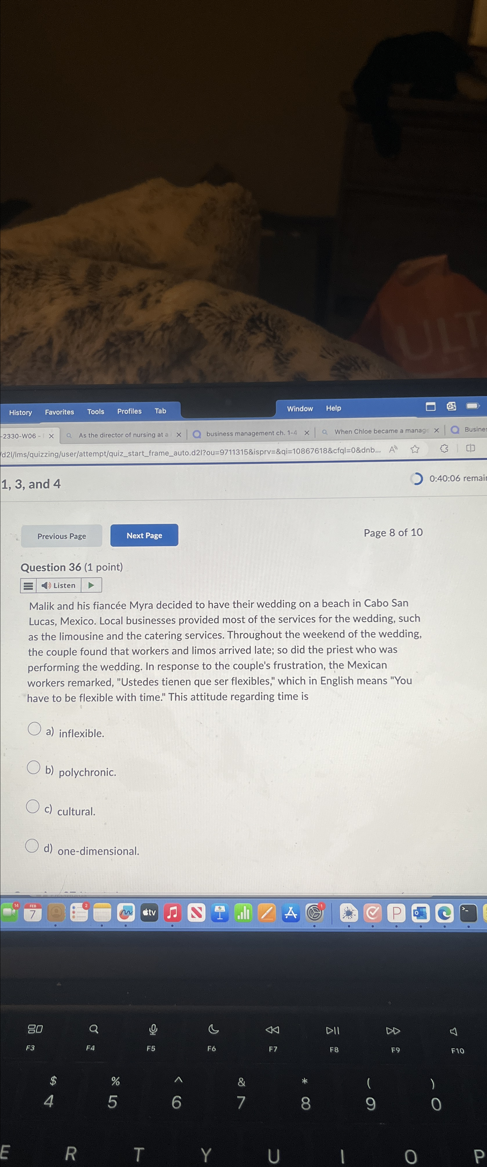  1,3, and 4 0:40:06 remai Page 8 of 10 Question 36(1
