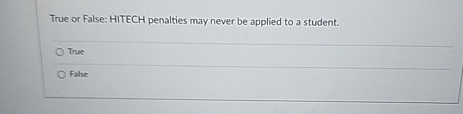  True or False: HITECH penalties may never be applied to a