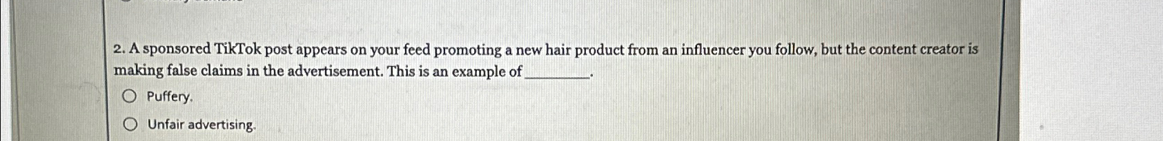  A sponsored TikTok post appears on your feed promoting a new