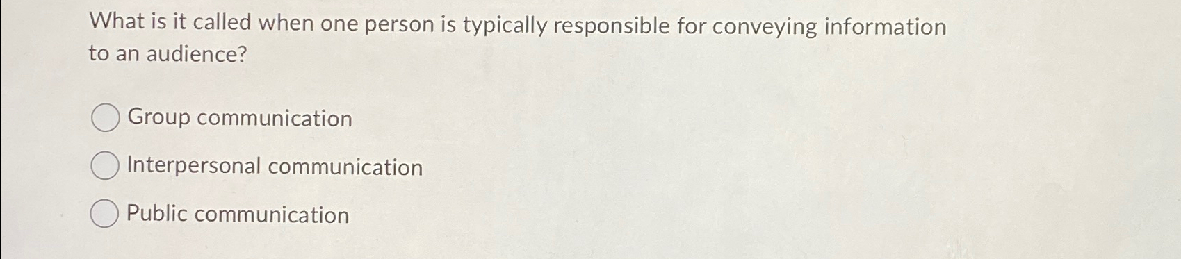  What is it called when one person is typically responsible for