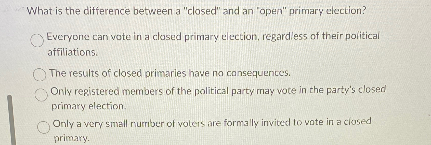  What is the difference between a "closed" and an "open" primary