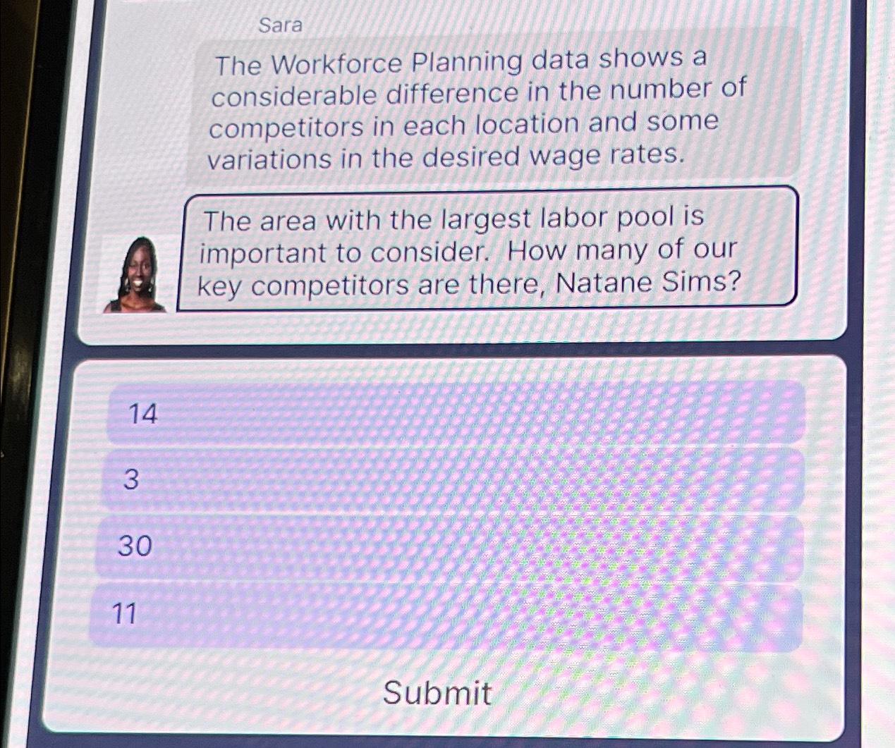  Sara The Workforce Planning data shows a considerable difference in the