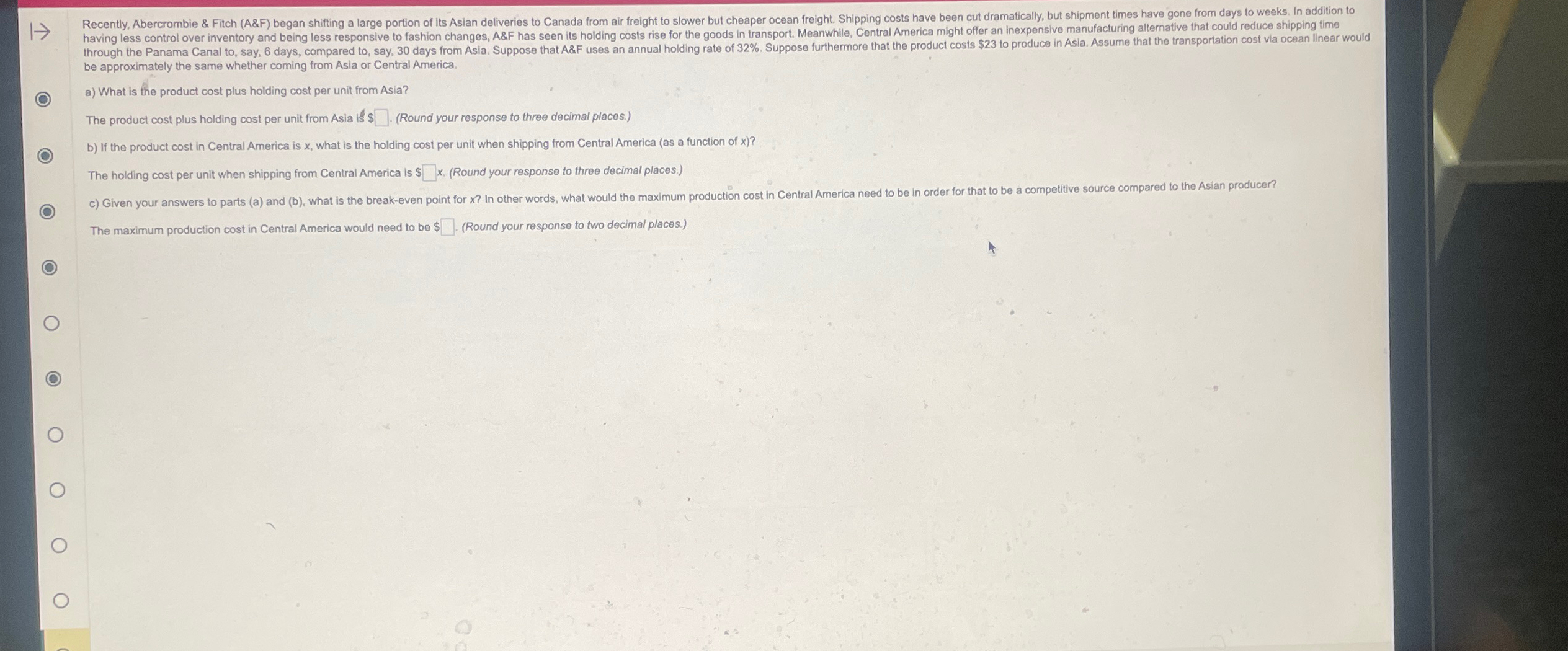  be approximately the same whether coming from Asia or Central America.