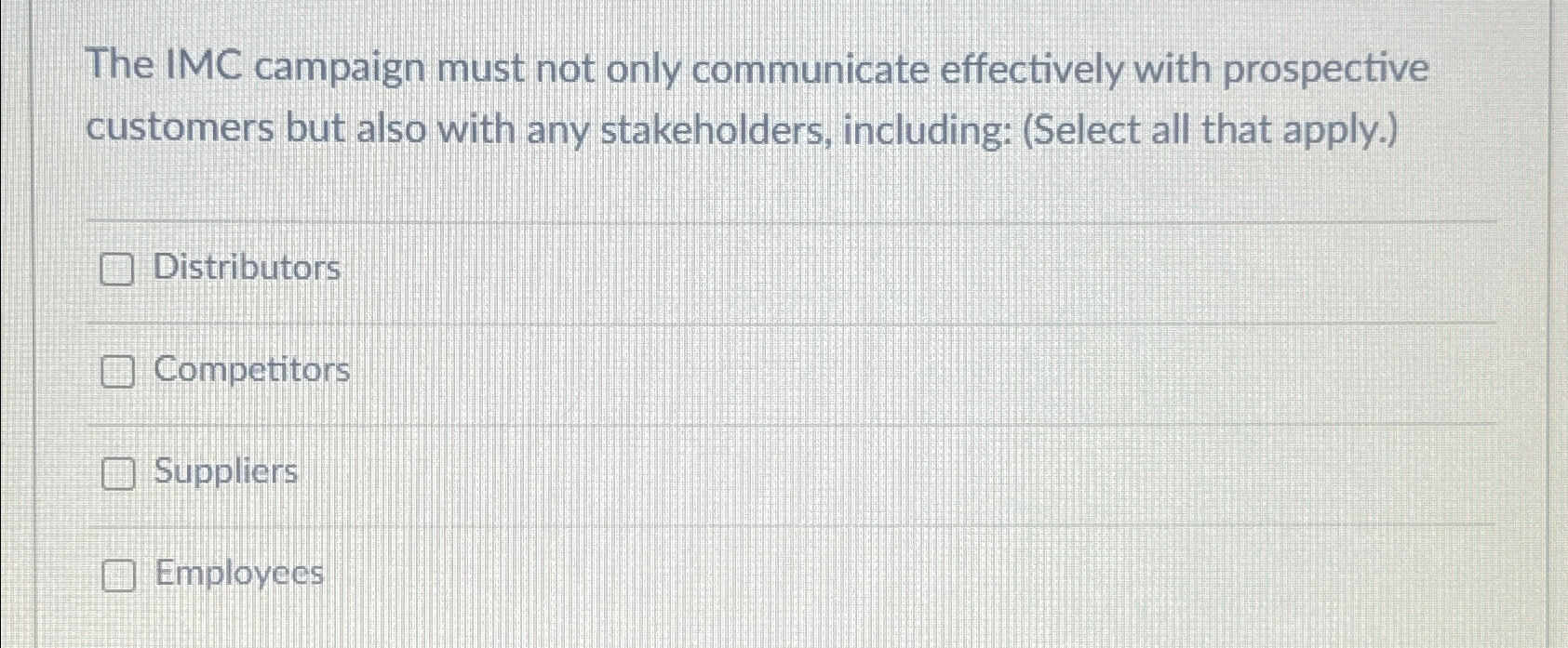  The IMC campaign must not only communicate effectively with prospective customers