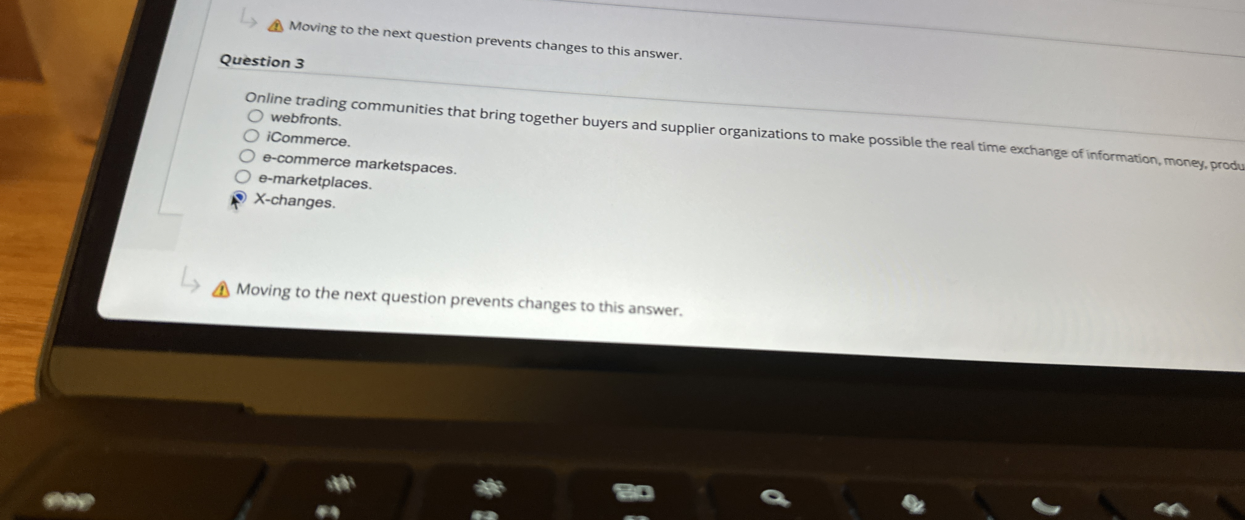  Moving to the next question prevents changes to this answer. Question