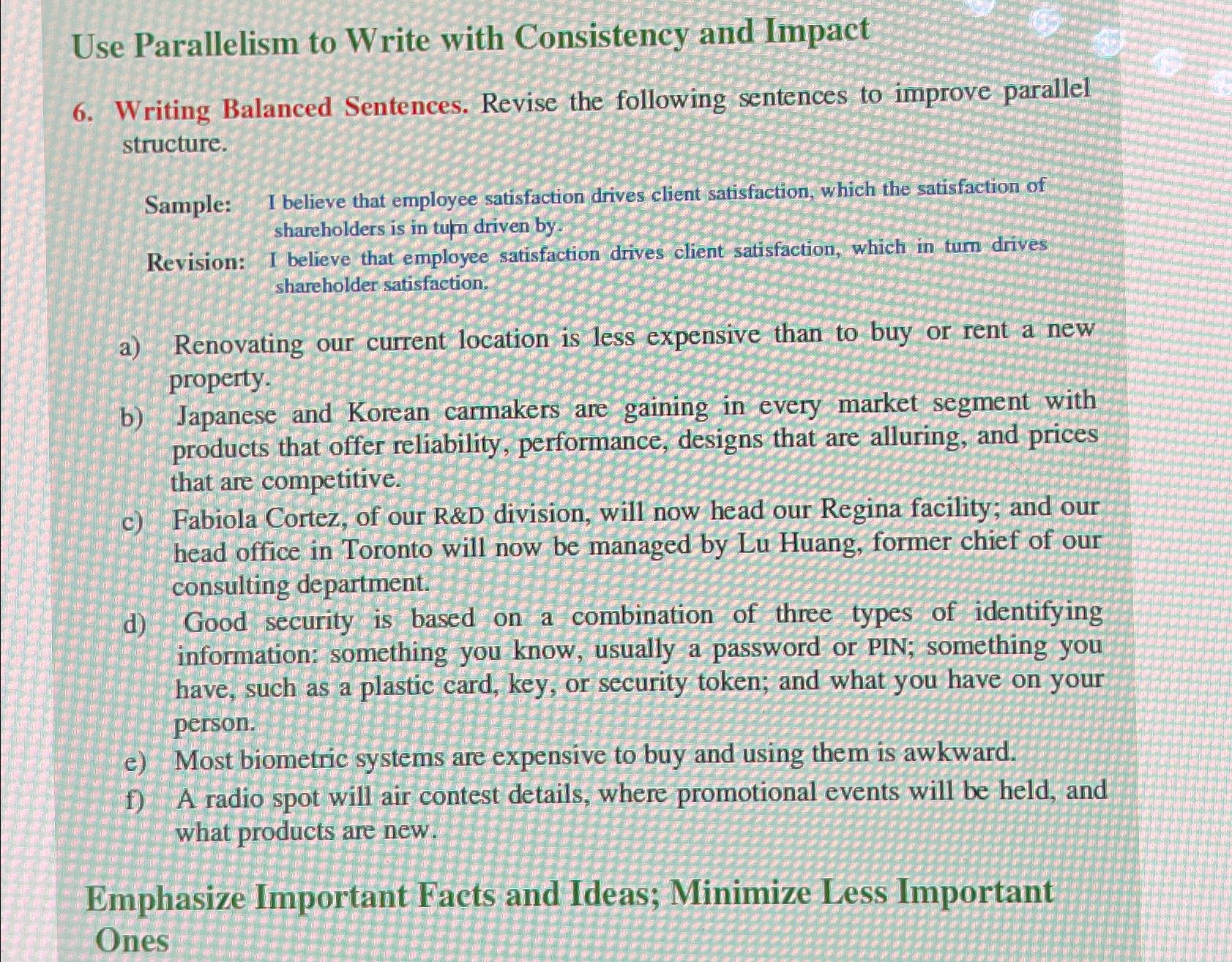  Use Parallelism to Write with Consistency and Impact 6. Writing Balanced
