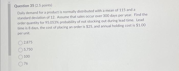 period model with safety stock. Weekly demand =95 units, safety stock =28