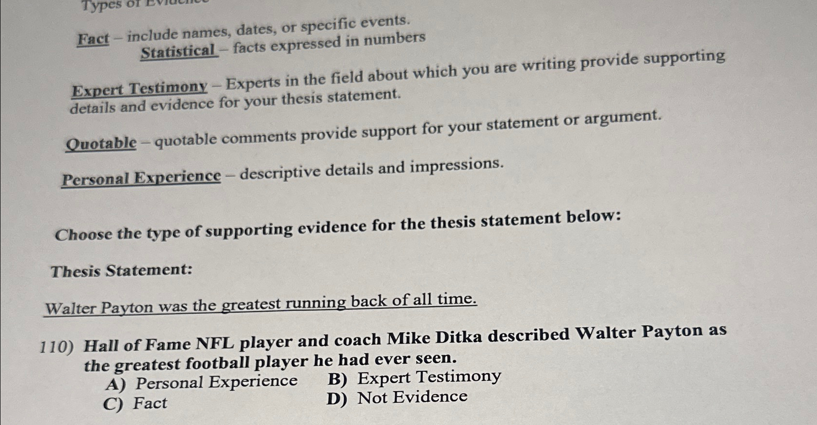  Fact - include names, dates, or specific events. Statistical - facts