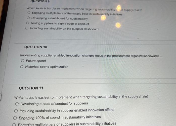  Which tactic is harder to implement when targeting sustainability b re