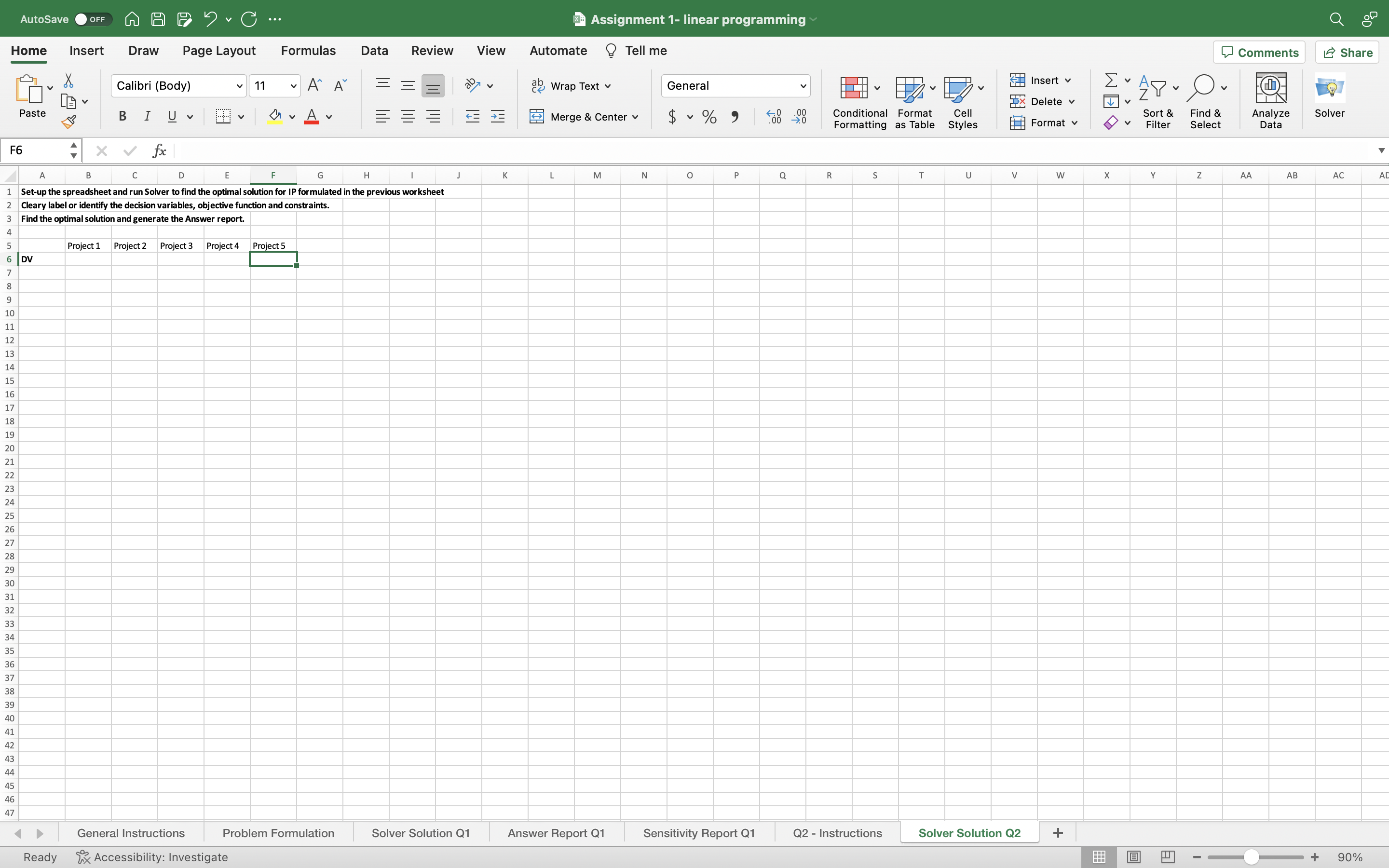 Draw Page Layout Formulas Data Review View Automate A1 A C Duarter.